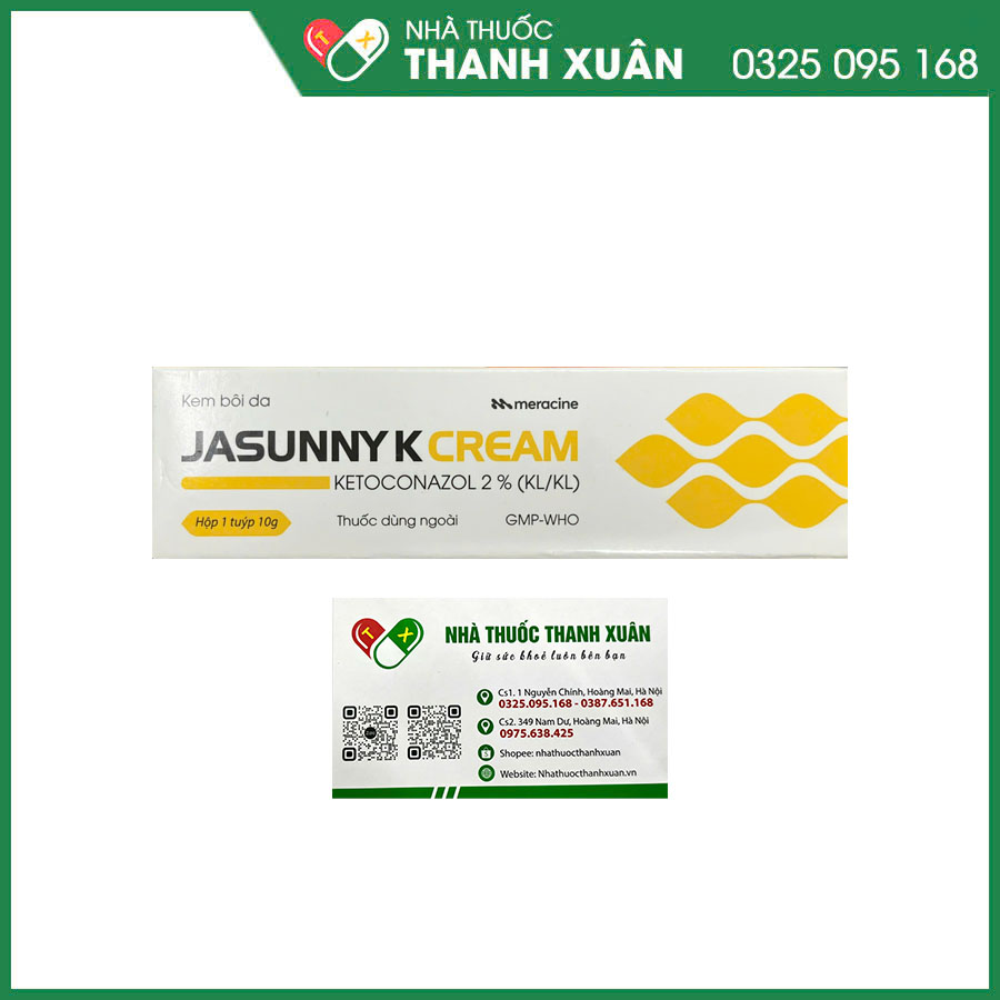 Jasunny K kem bôi điều trị các bệnh do nấm ngoài da, hắc lào, lang ben, viêm da tiết bã